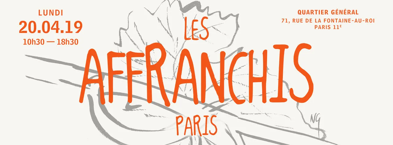 Bannière du salon Les Affranchis à Paris, le 20 avril