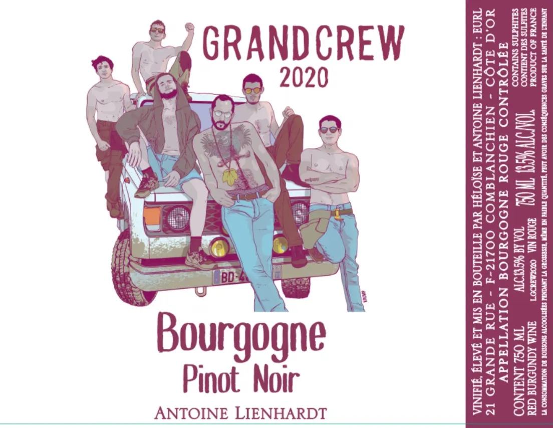 Étiquette du Grand Crew 2020, Bourgogne Pinot noir