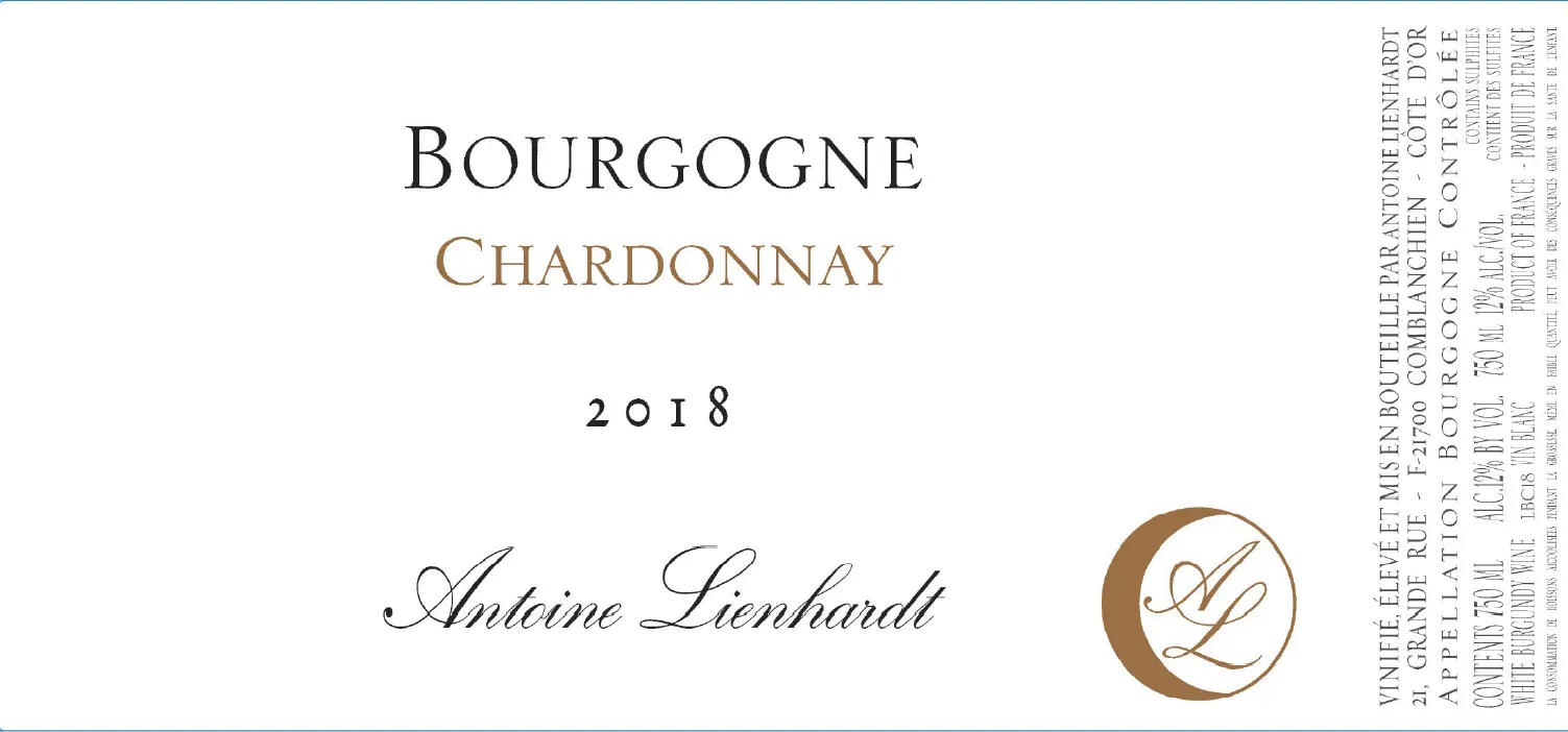 Étiquette du Bourgogne Chardonnay 2018