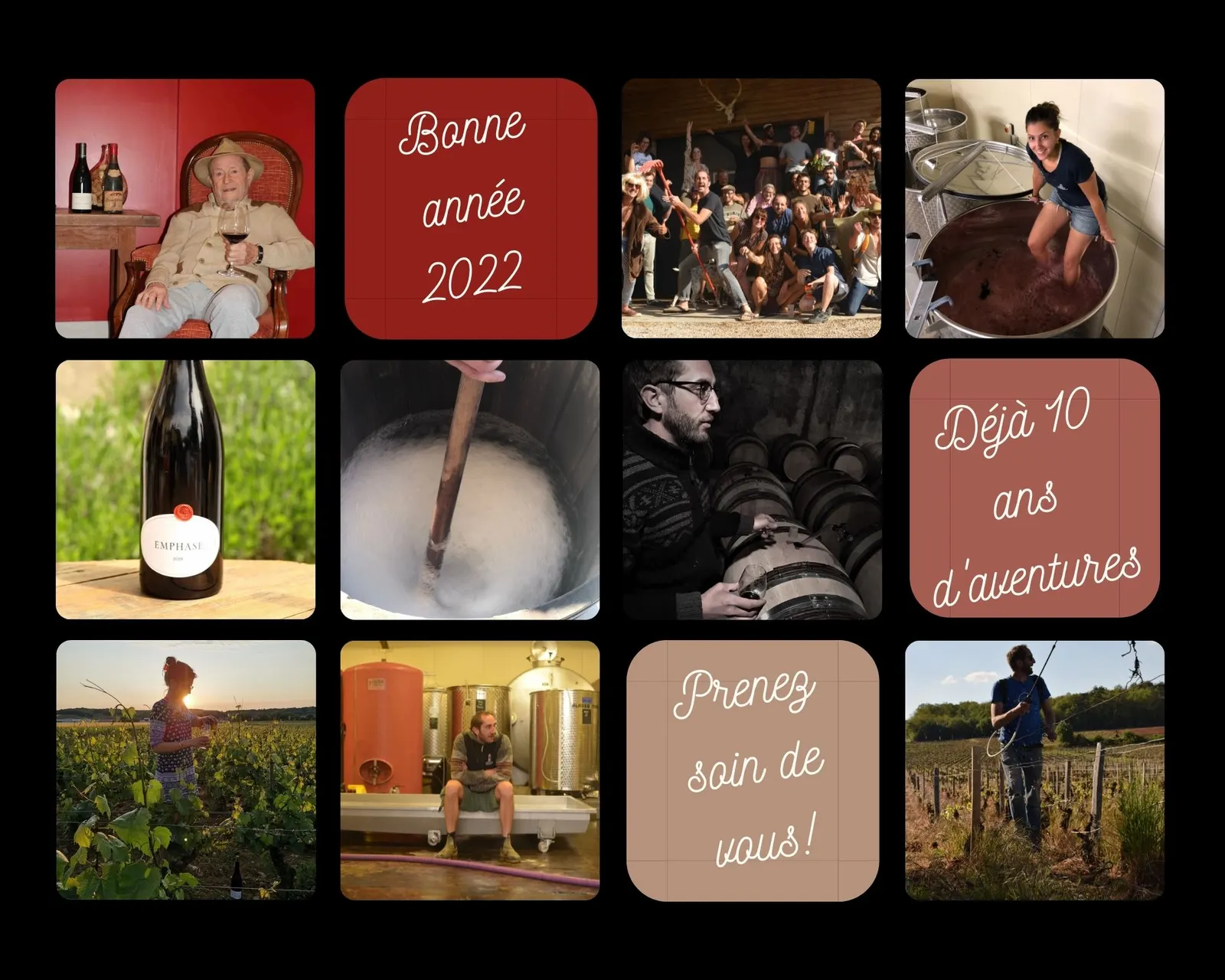 Mosaïque de photos de l’année au domaine et vœux pour 2022