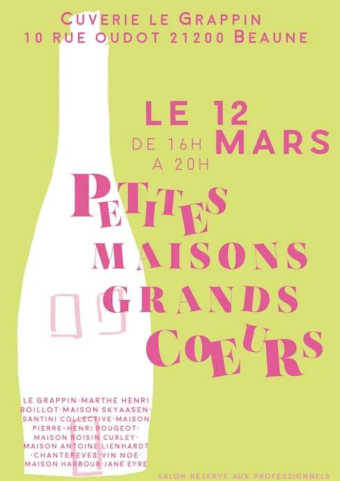 Affiche de Petites maisons, grands cœurs, le 12 mars à la cuverie Le Grappin à Beaune