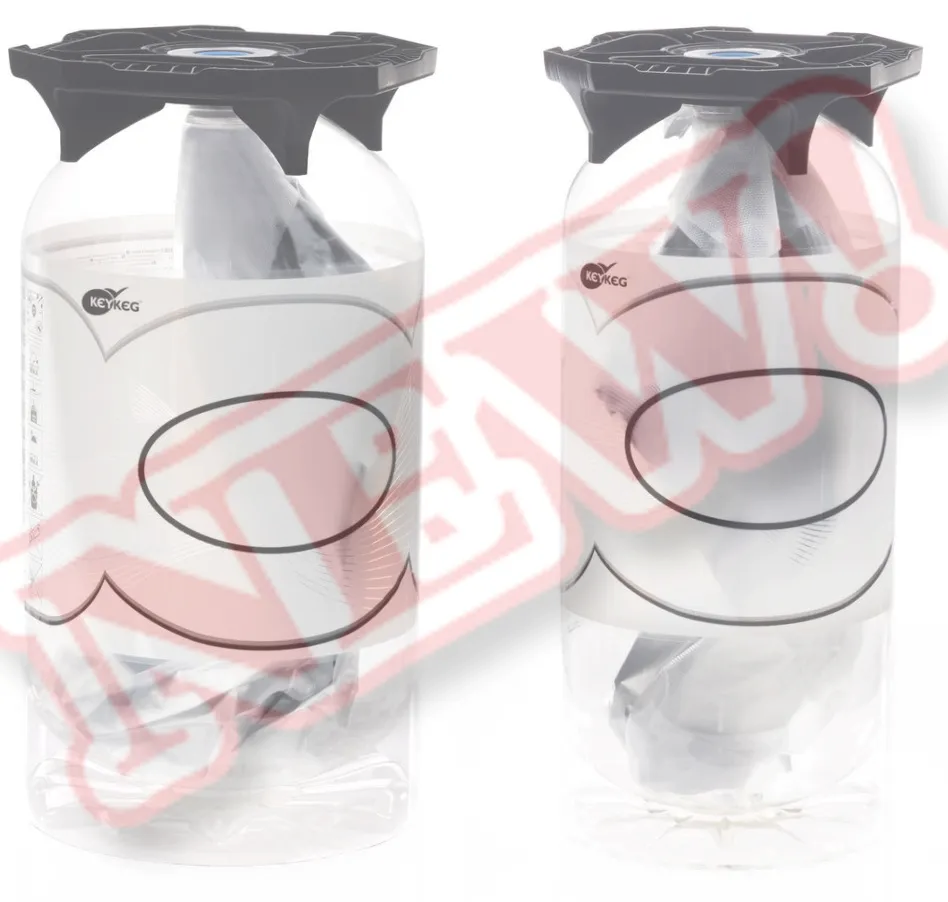 Deux fûts KeyKeg marqués « New! »