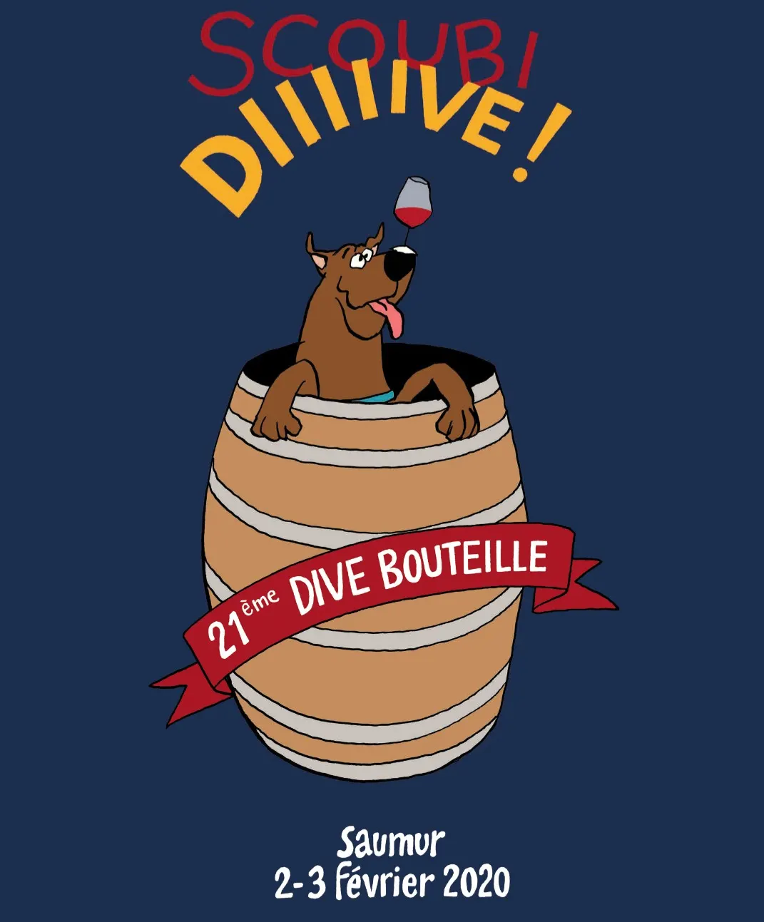 Affiche de la 21e Dive Bouteille à Saumur, les 2 et 3 février 2020